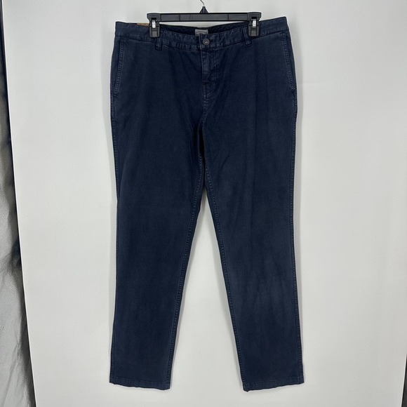 NWT Faherty pants men’s size 38x33 blue chino jeans casual stretch - Picture 2 of 8
